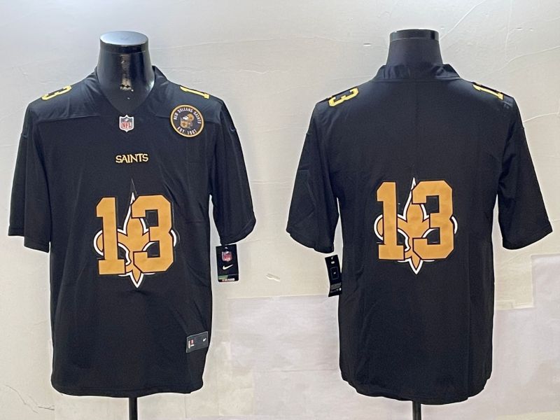 Men New Orleans Saints #13 No Name Black 2024 Nike Limited NFL Jersey style 01021